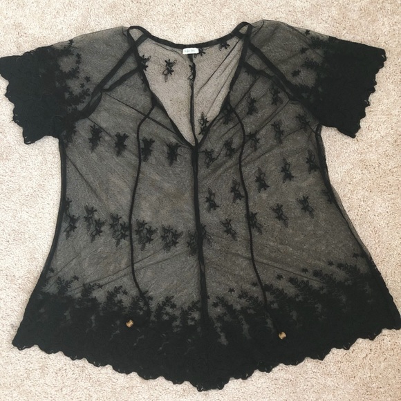 Beautiful Embroidered Sheer Shirt - Picture 2 of 4